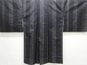 未使用品　葉模様織り出し本場泥大島紬ロング道中着